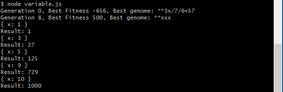 X to the third power in a prefix expression tree